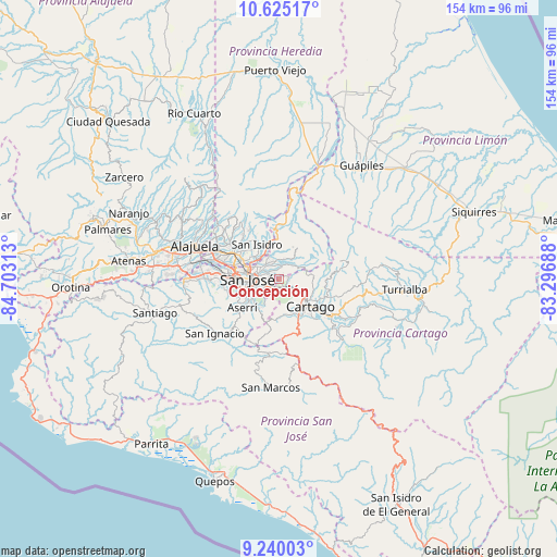 Concepción on map