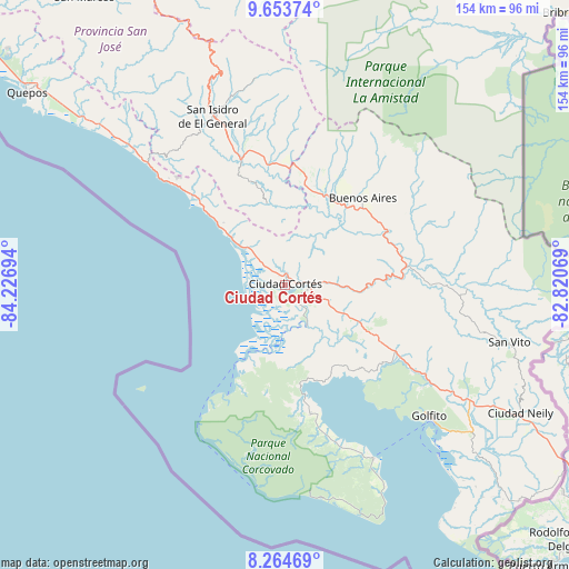 Ciudad Cortés on map