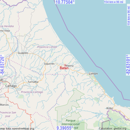 Batán on map