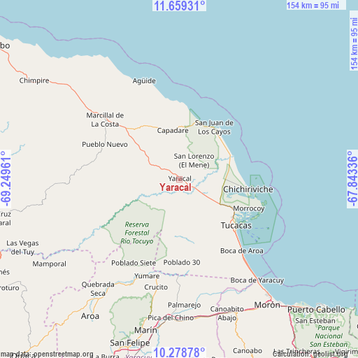 Yaracal on map