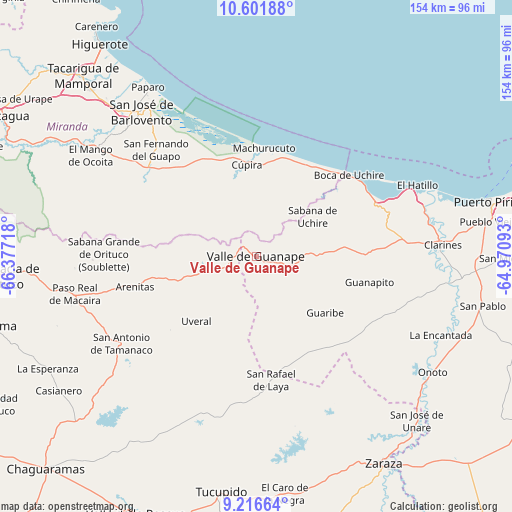 Valle de Guanape on map