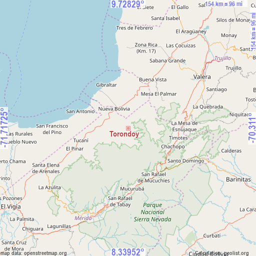 Torondoy on map