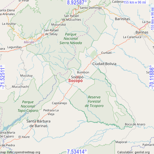 Socopó on map