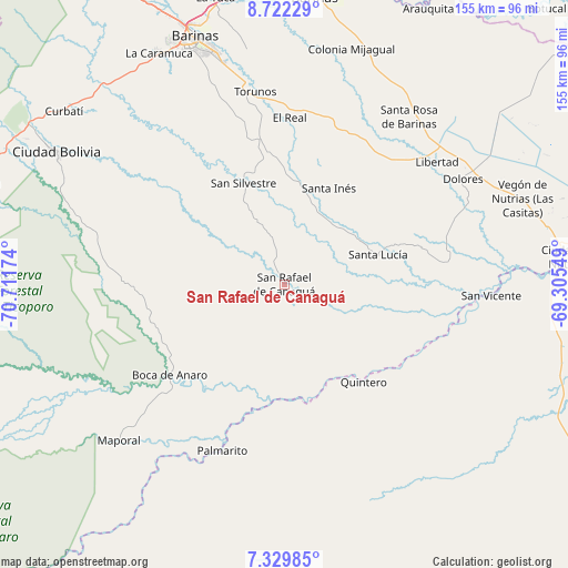 San Rafael de Canaguá on map
