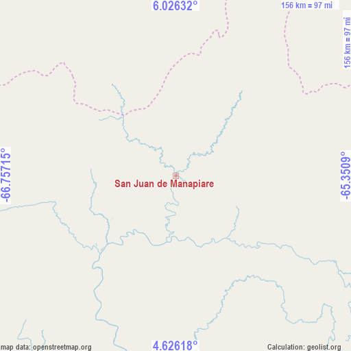 San Juan de Manapiare on map