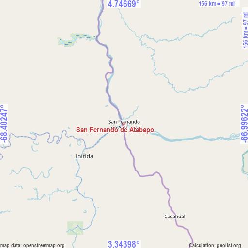 San Fernando de Atabapo on map