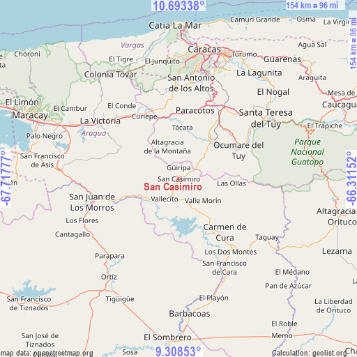 San Casimiro on map