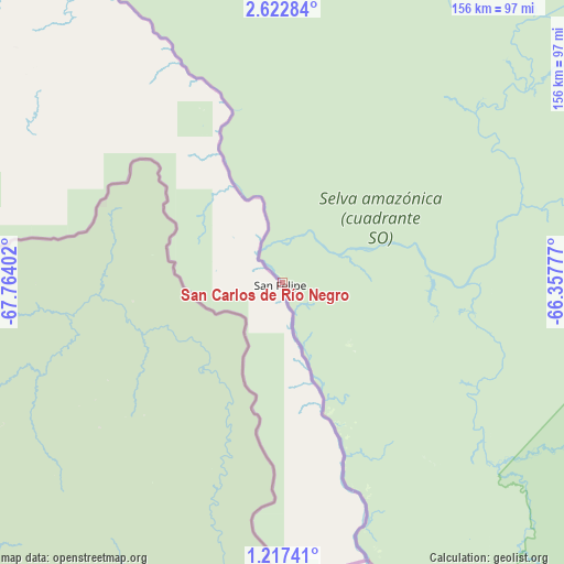 San Carlos de Río Negro on map