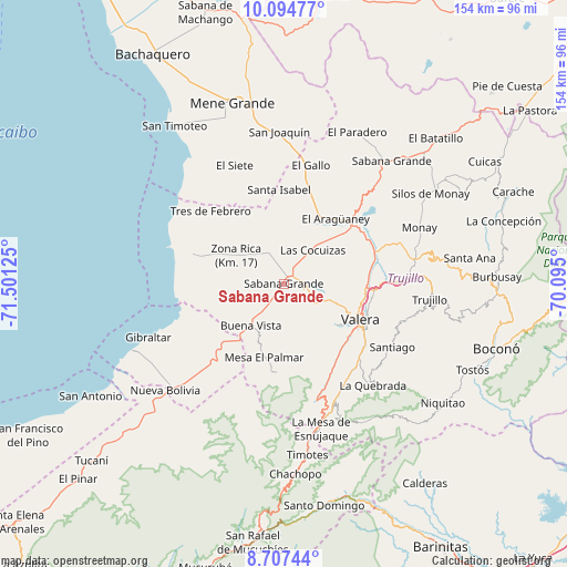 Sabana Grande on map