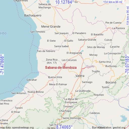 Sabana de Mendoza on map