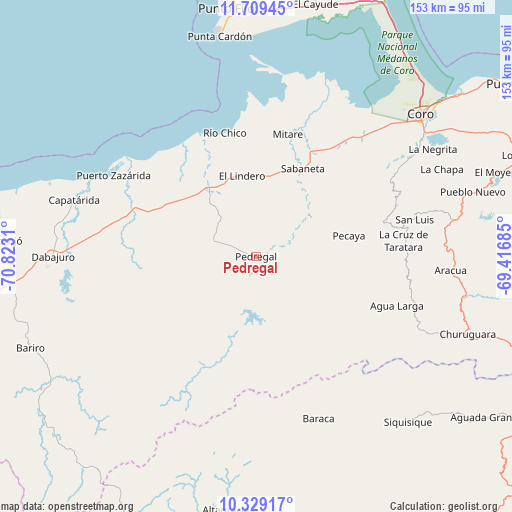Pedregal on map