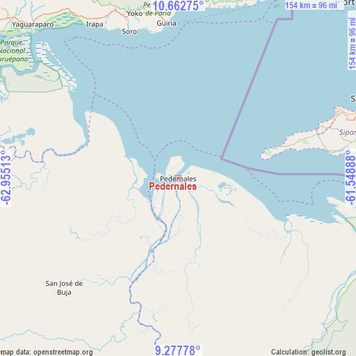 Pedernales on map