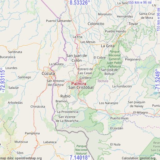 Palmira on map