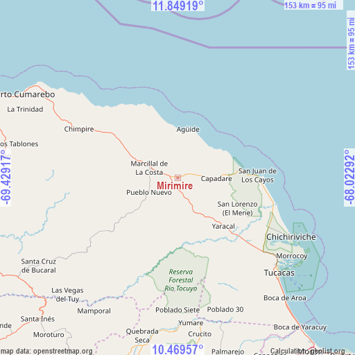 Mirimire on map