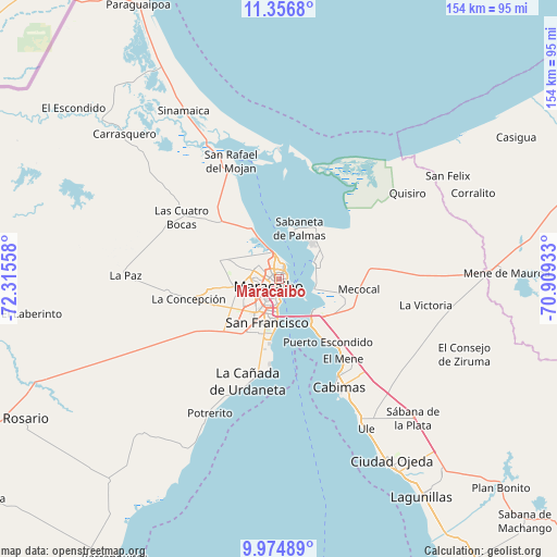 Maracaibo on map