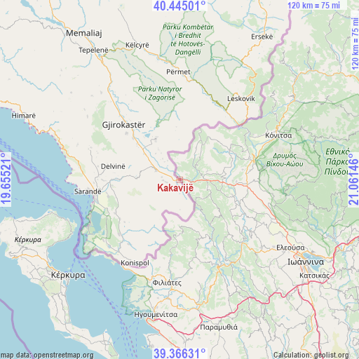 Kakavijë on map