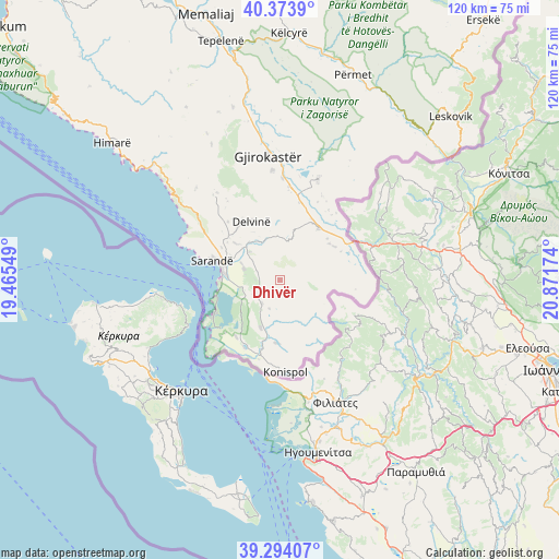 Dhivër on map