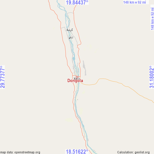 Dongola on map