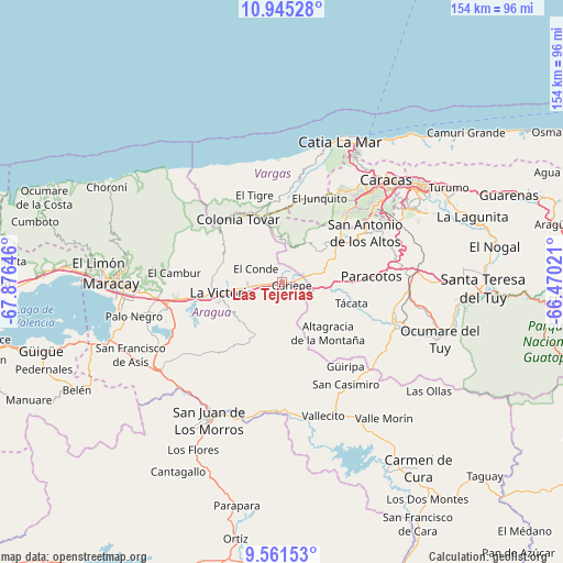 Las Tejerías on map