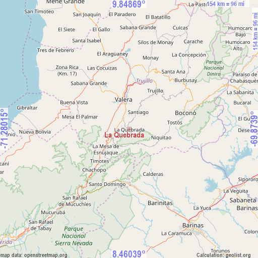 La Quebrada on map