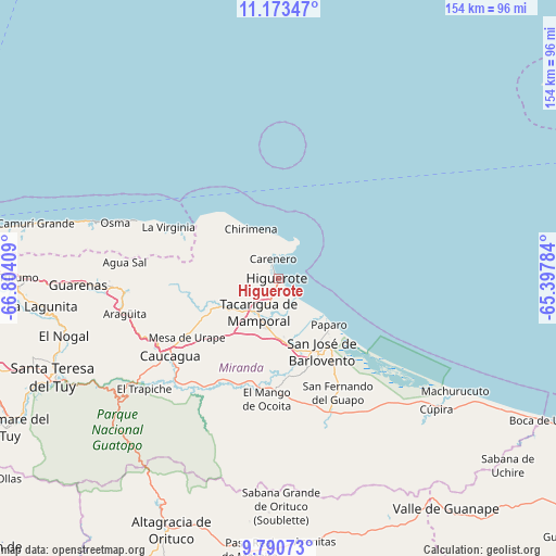 Higuerote on map
