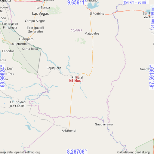 El Baúl on map