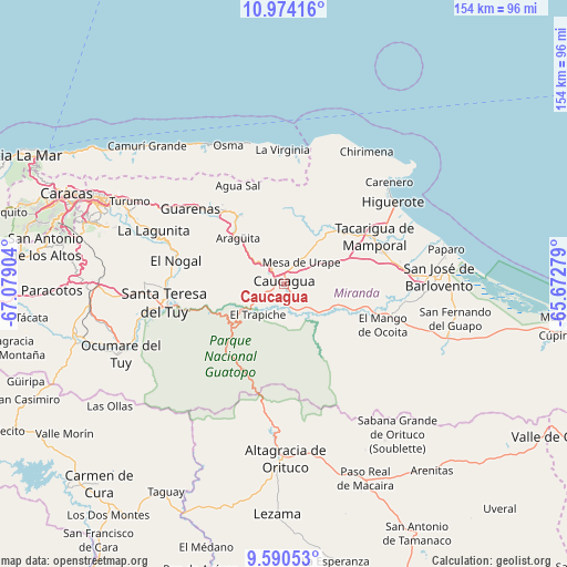 Caucagua on map