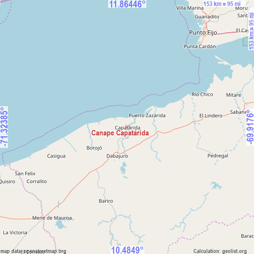 Canape Capatárida on map