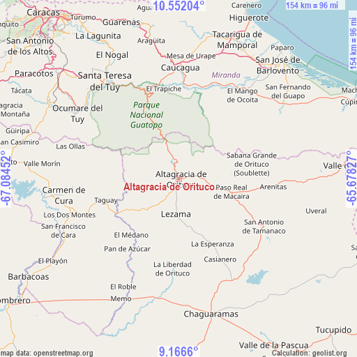 Altagracia de Orituco on map