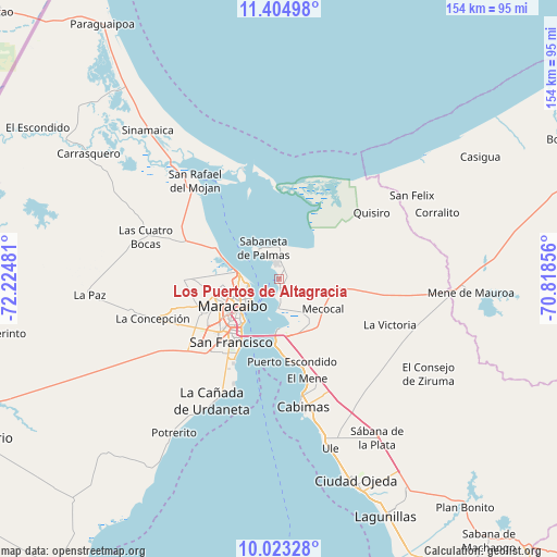 Los Puertos de Altagracia on map