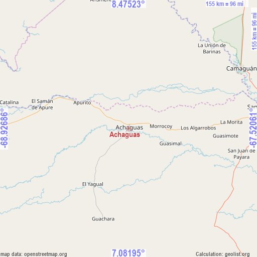 Achaguas on map