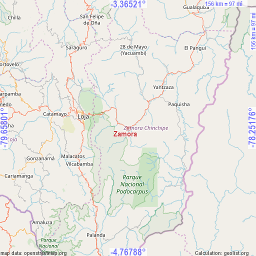 Zamora on map