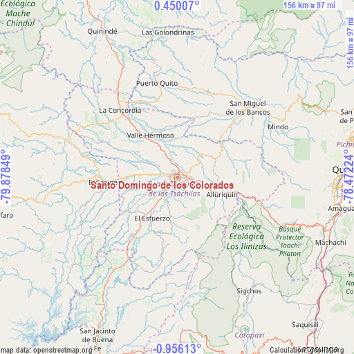 Santo Domingo de los Colorados on map