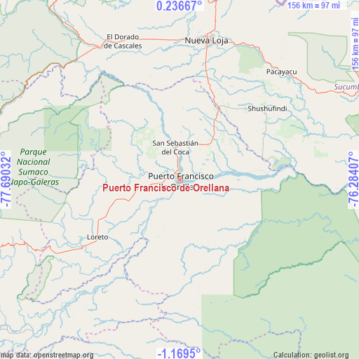 Puerto Francisco de Orellana on map