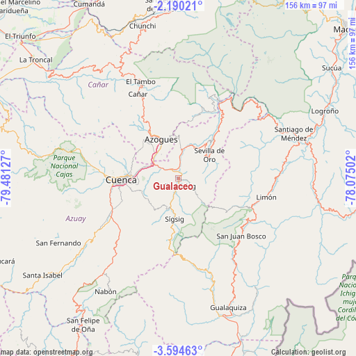 Gualaceo on map