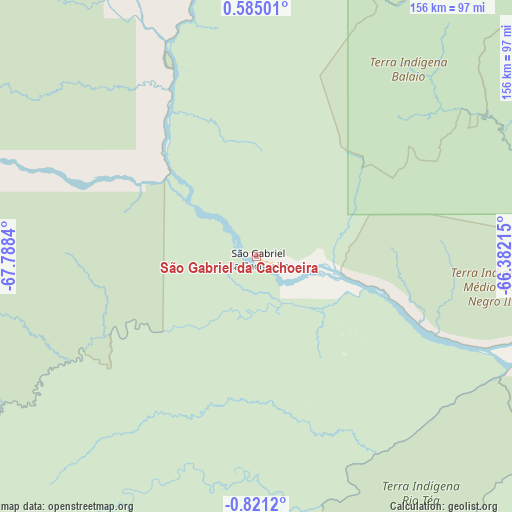 São Gabriel da Cachoeira on map