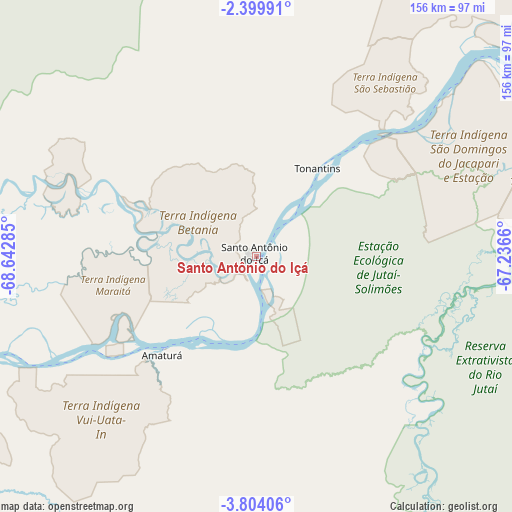 Santo Antônio do Içá on map