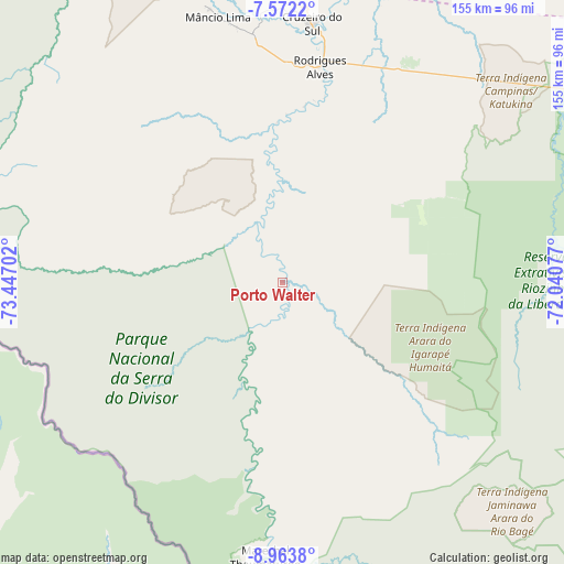 Porto Walter on map