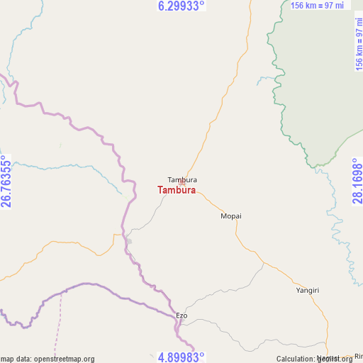 Tambura on map