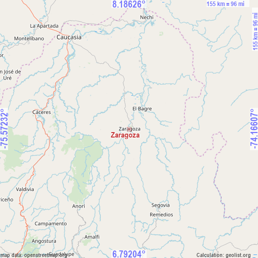Zaragoza on map