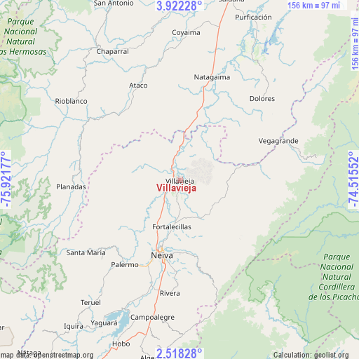 Villavieja on map