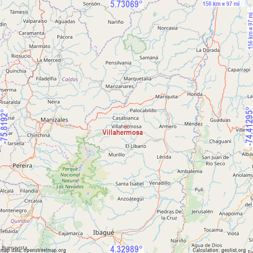 Villahermosa on map