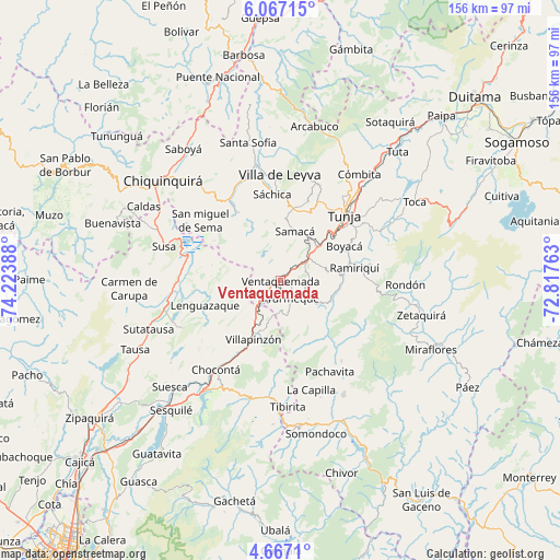 Ventaquemada on map