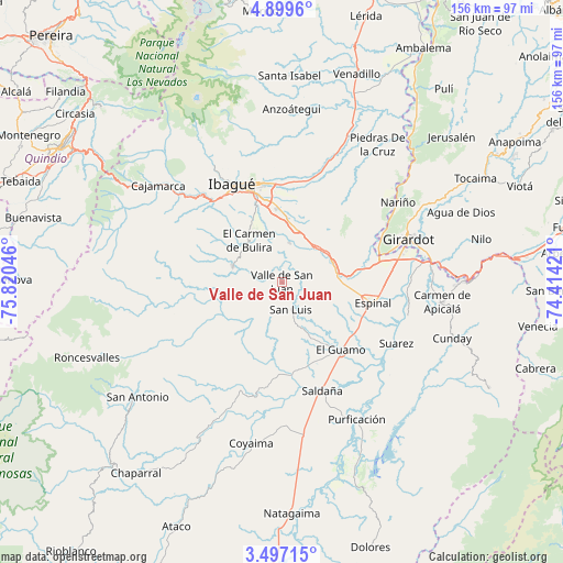 Valle de San Juan on map