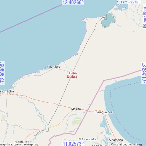 Uribia on map