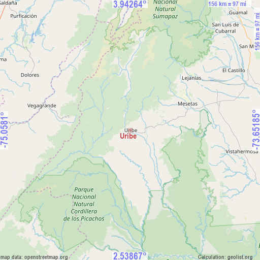 Uribe on map