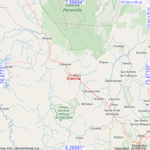 Uramita on map