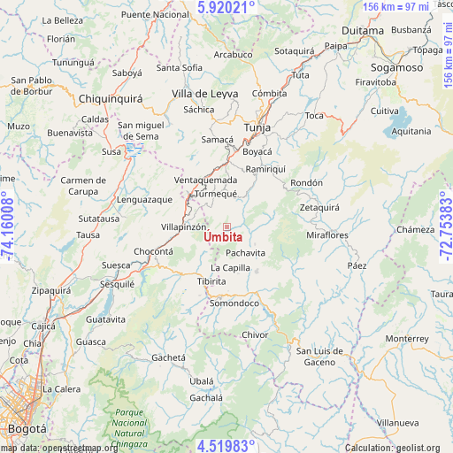 Úmbita on map