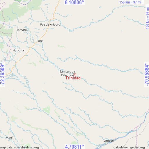 Trinidad on map
