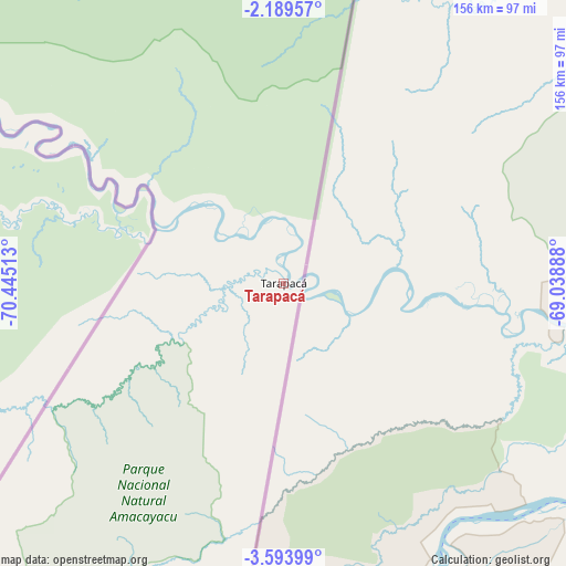 Tarapacá on map
